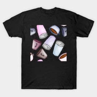 Repeating Coffee Cup Pattern T-Shirt